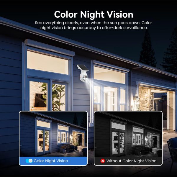1080p WiFi Security Camera with Solar Panel, Battery Powered, Pan Tilt, AI Motion Detection, Night Vision, 2-Way Talk, IP65, Cloud Storage (Sold Separately), 2.4GHz WiFi Only - Image 5