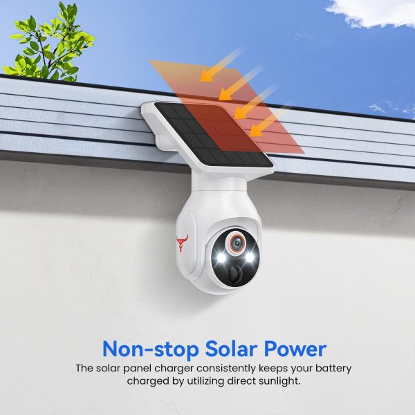 1080p WiFi Security Camera with Solar Panel, Battery Powered, Pan Tilt, AI Motion Detection, Night Vision, 2-Way Talk, IP65, Cloud Storage (Sold Separately), 2.4GHz WiFi Only - Image 6