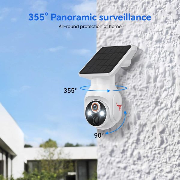 1080p WiFi Security Camera with Solar Panel, Battery Powered, Pan Tilt, AI Motion Detection, Night Vision, 2-Way Talk, IP65, Cloud Storage (Sold Separately), 2.4GHz WiFi Only - Image 7