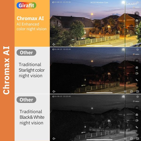 3MP 2K Window Camera,2.4GHz & 5GHz WiFi Indoor Cameras for Home Security with ChroMax Al Color Night Vision,Person & Motion Detection,24/7 Recording,Easy & Quick Install - Image 3